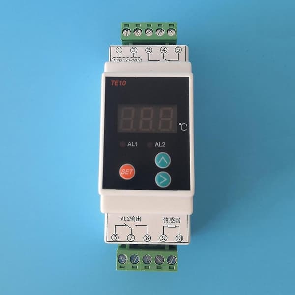 Standard 2 Reläutgångsfunktion DIN-skena Termostat med Sensor Utan Normalt Stängd Gemensam