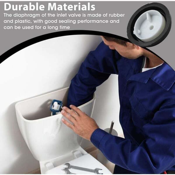 Sæt med 2 ventilmembranpakninger, membraner til flydeventil, nem reparation af toiletskyl, flydeventiler, kvalitetsgummimateriale (2 STK)