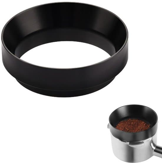 - 51mm Dosing Ring, Magnetic Coffee Funnel, Suitable for Espresso, Compatible with 51mm Drippers, Coffee Machine Accessory, Black.