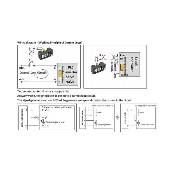 Ny 2-lednings 4-20mA strømsignalgenerator Panelmontert strømloopsgenerator 4 til 20mA simulator