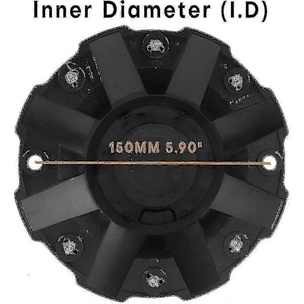 Ln-180mm 7.09in Hjulcentreringsskydd för C806805-1 C108015-16b01 C806806 Hjulcentreringsskydd, 4-pack Svart Centreringsskydd Ersättning-Yvan