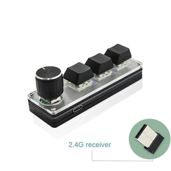 3 Taster Trådløst Tilpassbart Tastatur 2.4g Usb 2 Moduser Multifunksjonelt Bærbart Hot-swappable Taster