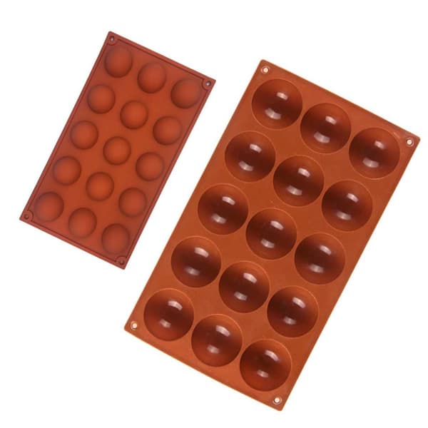 Silikoneform 15 kugler Halvkugle Bageform – Is/Chokolade/Geléform
