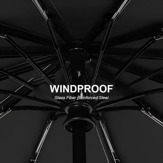 Large Automatic Umbrella with 24 Ribs, Windproof and Lightweight, UV Protection, for Everyone, Model 24 Bone