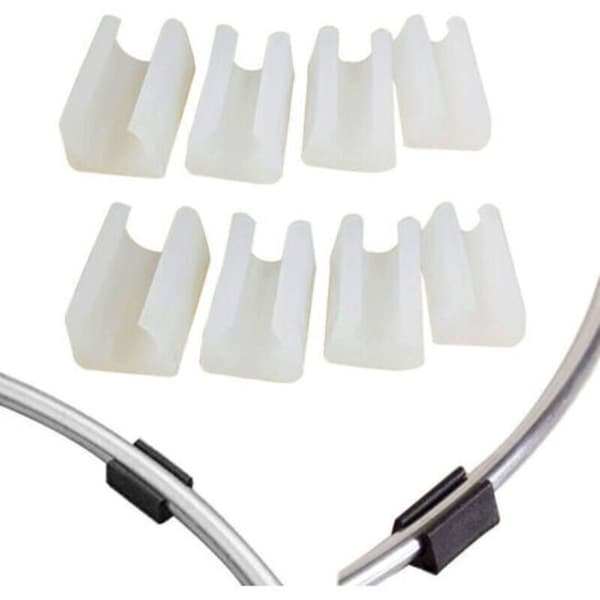 20 stk. runde rørstolsbenputer, 14 mm rørhette, bord-/lenestolbenputer, U-formede møbelputer, hvit plastdiameter