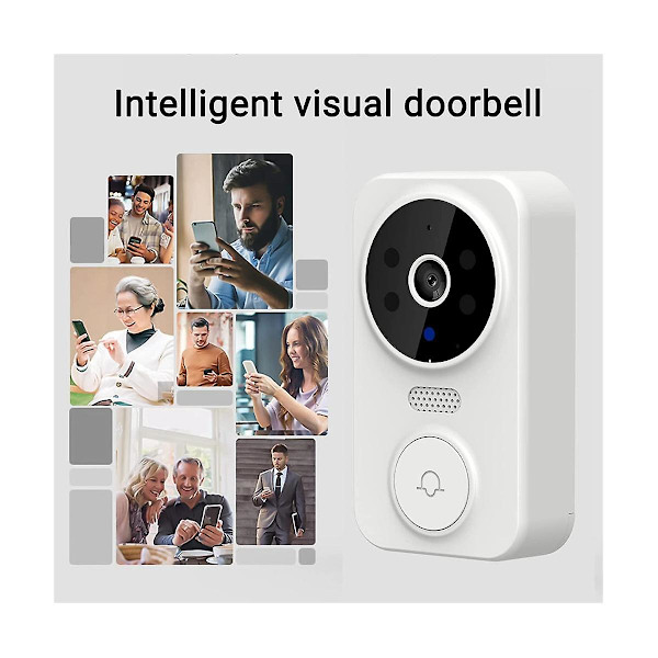 Smart Dørklokke - Smart Trådløs Fjernbetjent Video Dørklokke Intelligent Visuel Dørklokke, Hjem HD Nat Vis