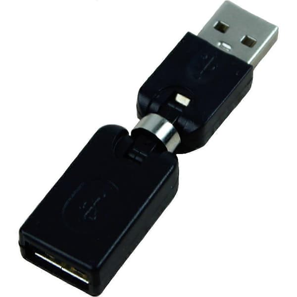 Musta USB 2.0 Uros - USB Naaras Kierto Kulma Jatkoadapteri