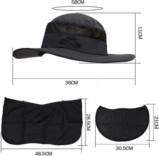 Fiskerhat - Dame - Hat - Herre - UV-beskyttelse Solhat - Hat - Unisex - UV-beskyttelse - Elastisk - Justerbar og Sammenfoldelig - Én Størrelse - Sort