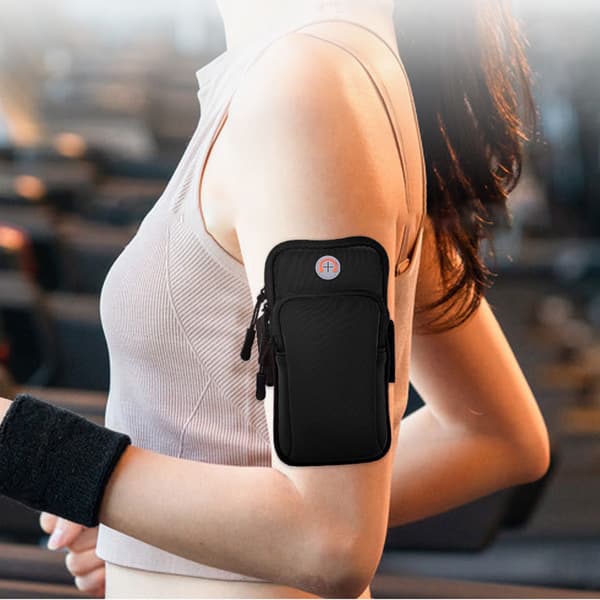 Mobiltelefonpose til sport og løb sort S
