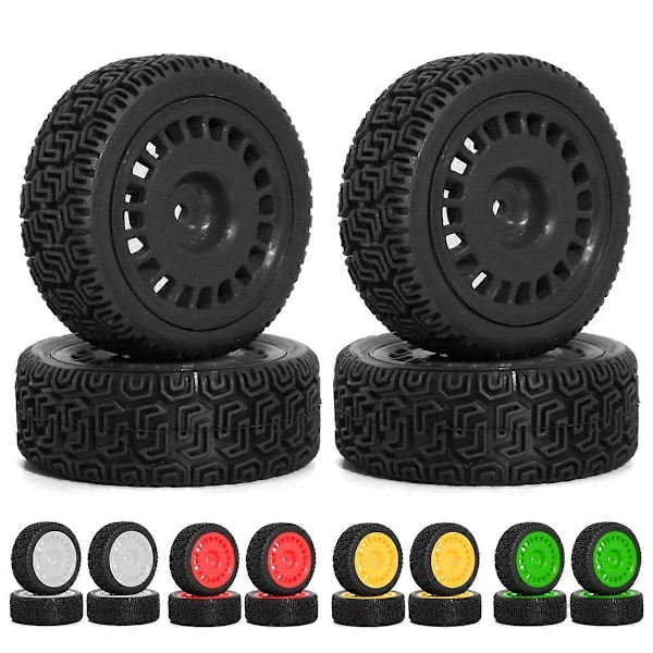 4 stk. 68mm -Dæk Gummi Dæk Hjul Dæk til XV01 XV02 TT01 TT02 PTG-2 1/10 RC -Racerbil Opgraderingsdele Grå