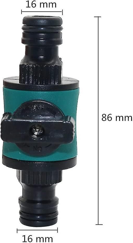 16mm Snabbkoppling för trädgårdsslang med 2-vägs stoppkran