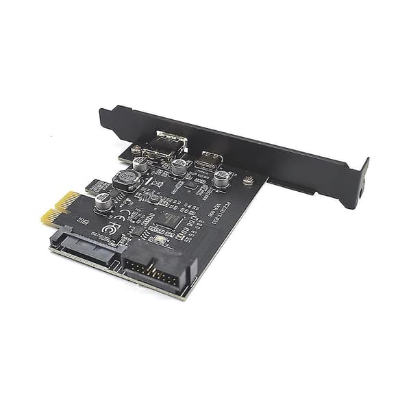 PCI-e 1x till USB 3.2 Gen1 USB3.2 Typ-C Frontadapterkort 2 Portar (Typ C + Typ A) Utbyggnadskort