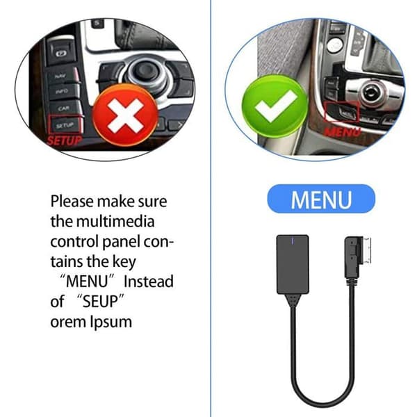 Bluetooth AMI MMI-adapter til Audi Q5/A5/A7/R7/S5/Q7/A6L - MMI 3G - Bluetooth 5.0 - Plug & Play