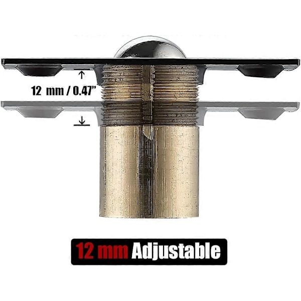 Skabsdør Kuglelås Hardware, Rustfrit Stål Lås Justerbar med Slagplade, Sort Finish 2 Pak, HBC100-BK-P2