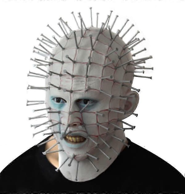Halloween Hellraiser Horror Maske - Skræmmende Spøgelsesansigtsdækning med Søm til Cosplay