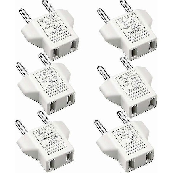 6 stk. US til EU EU Adapter Socket