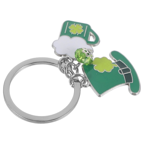 St. Patricks Dag Nøglering Grøn Hat Nøglering Firkløver Nøglering