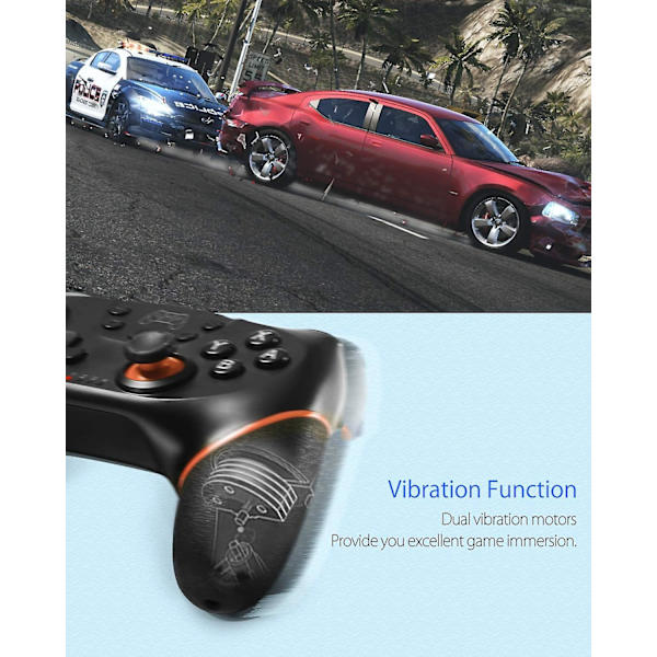 Switch Controller, Trådløs Pro Controller Til Switch/switch Lite/switch Oled, Switch Fjernbetjening Gamepad Med Joystick, Justerbar Turbo Vibration, Ergono