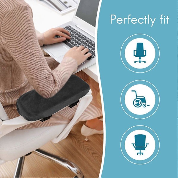 2 st Stolsarmstöd Kudde Memory Foam Bekväm Kontorsstols Armstödsskydd för Armbågar