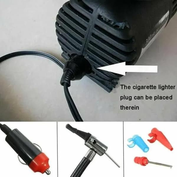 Mini elektrisk dækpumpe - 12V - 300 PSI - Universal bærbar (cigarettænder)
