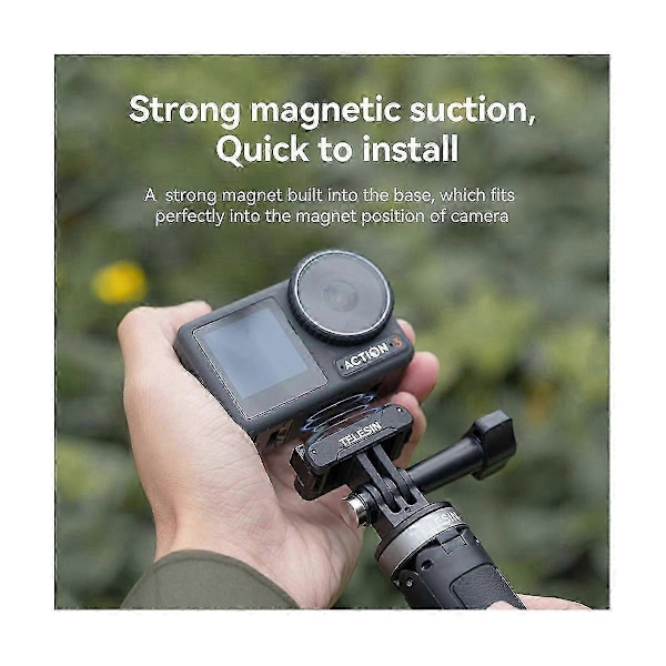 Telesin Magnetisk To-Klo Adapter Action Kamera Tilbehør Til Dji Osmo Action 3 Adapter