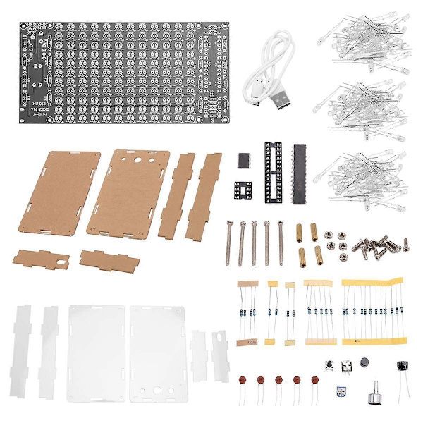 Mini Elektronisk Display Ljudaktiverad Hem Stereo Högtalare DIY Lödprojekt Kit