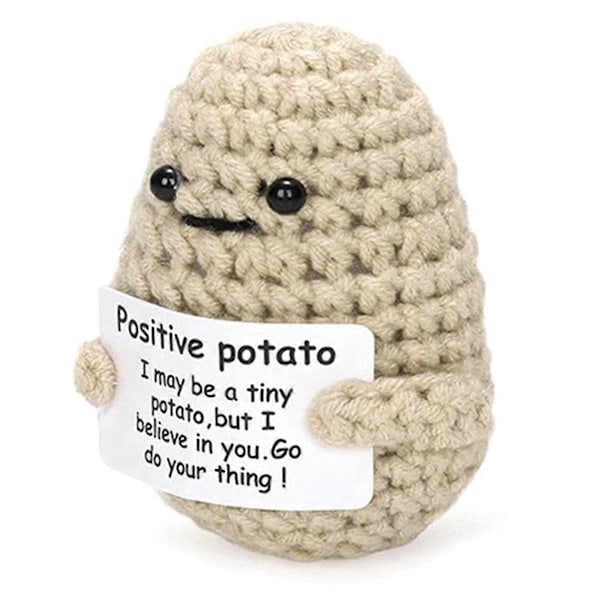 Mini Positiv Potatis, Söt Ull Rolig Stickad Positiv Potatis, Positiva Gåvor Rolig Present Positiv Potatis A