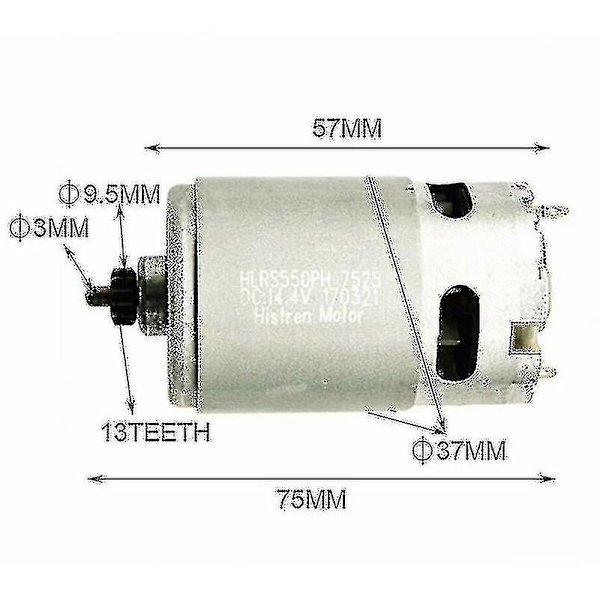 14,4v 13-tandad Motor för Bosch GSR GSR14.4-2-li Psr14.4 Li-2 Hållbar Borrmotor Reservdelar Metall Kraftverktyg Reservdelar Cisea Tillbehör