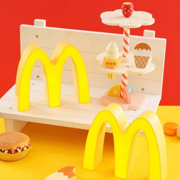 Lader LED McDonald's nattlys veggmontert nattlampe bursdagsgave