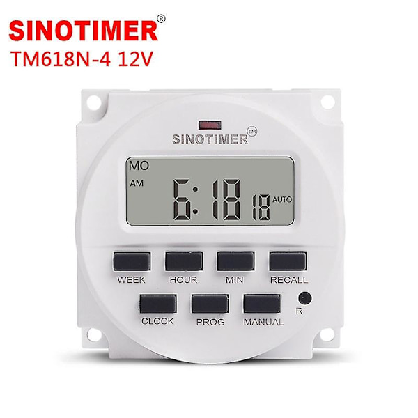 15.98 Tommer LCD Digital Timer 12V DC Programmerbar Tidsafbryder TM618N-4