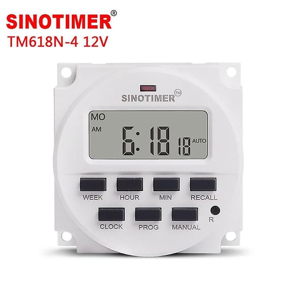 15.98 Tommer LCD Digital Timer 12V DC Programmerbar Tidsbryter TM618N-4