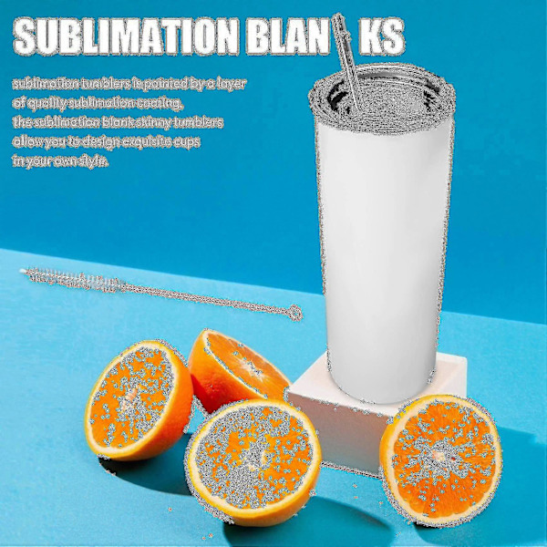 20 Slanke, lige Sublimerings Tumblere til Rustfrit Stål