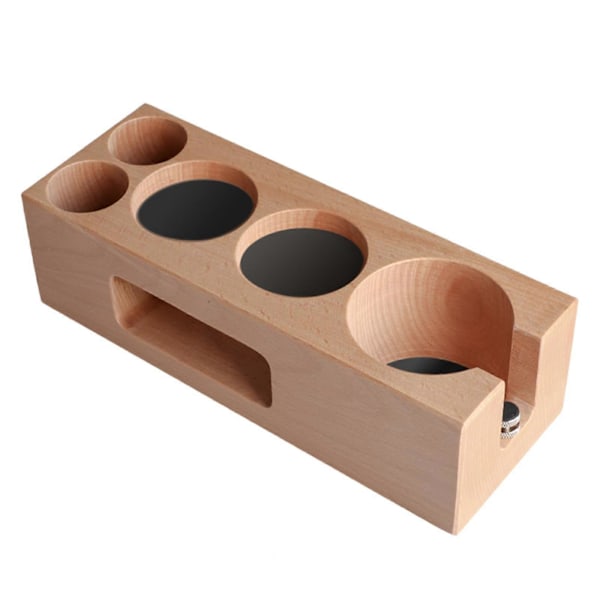 Espresso Tamperholder i Træ, Kaffe Tamper Stand, Massivt Træ Kaffe Tamper Holder, Espresso Base