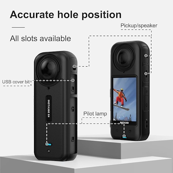 Insta360 X4:lle tarkoitettu silikonikotelo, silikoninen suojakotelo Insta360 X4 -tarvikkeille, action-kameran naarmuuntumisenestokehys