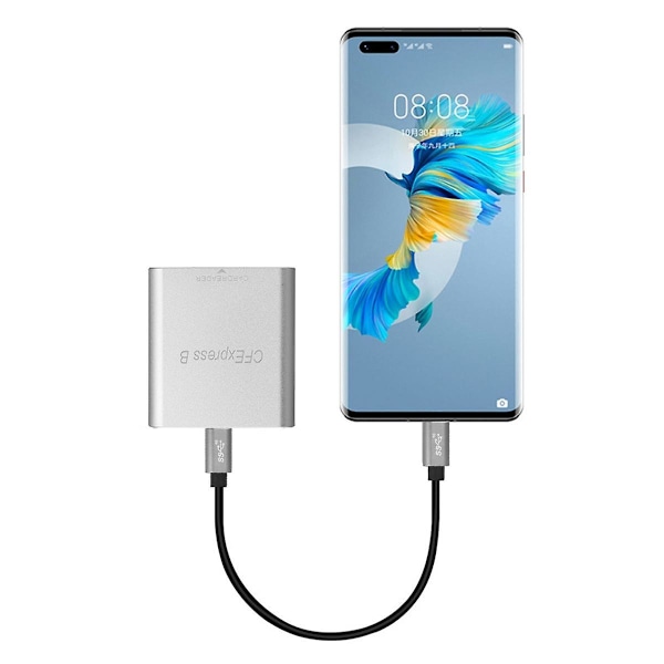 CFexpress-kortläsare Bärbar USB 3.1 Gen 2 10 Gbps CFE B Minneskortsläsare Typ C