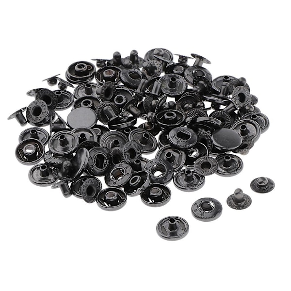 30x Nepparit Painonappi Nahkatakki Farkut Laukku Musta 17mm 2024THO