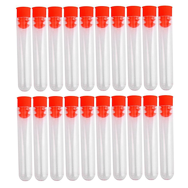 20 st Plastprovrör för Labbtester, Ofullständiga, Med Skruvlock, Transparenta, 12 * 60mm