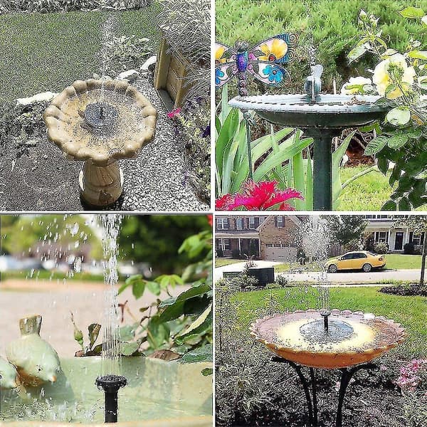 Solcellsdriven fågelbadsfountain, 1.4w Bärbar Nedsänkbar Gratis