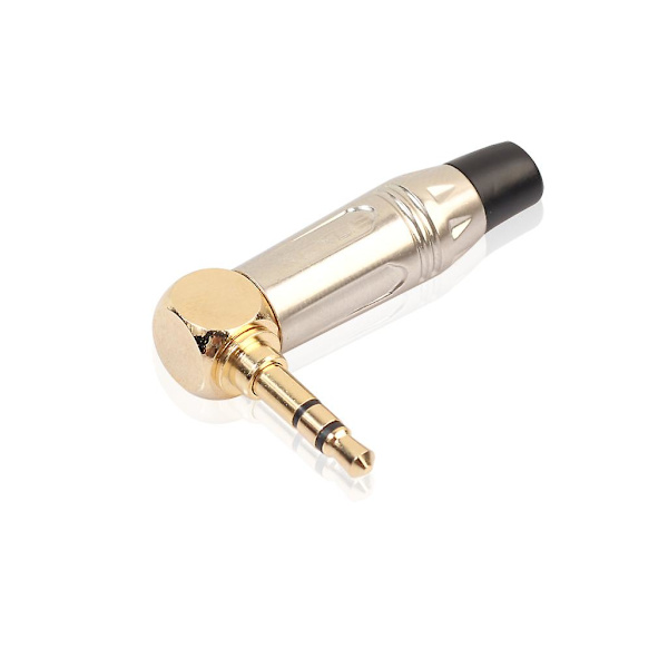 Ny zinklegering L-formet dreje 3,5 mm stereo headset svejse stik