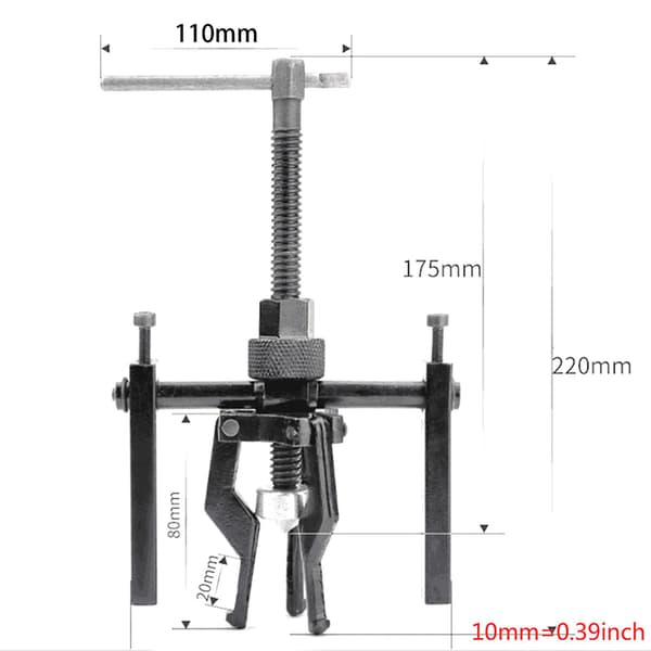 Bil 3-kjeve Inner Bearing Puller Pilot Sleeve Gear Extractor Inner Bearing Puller