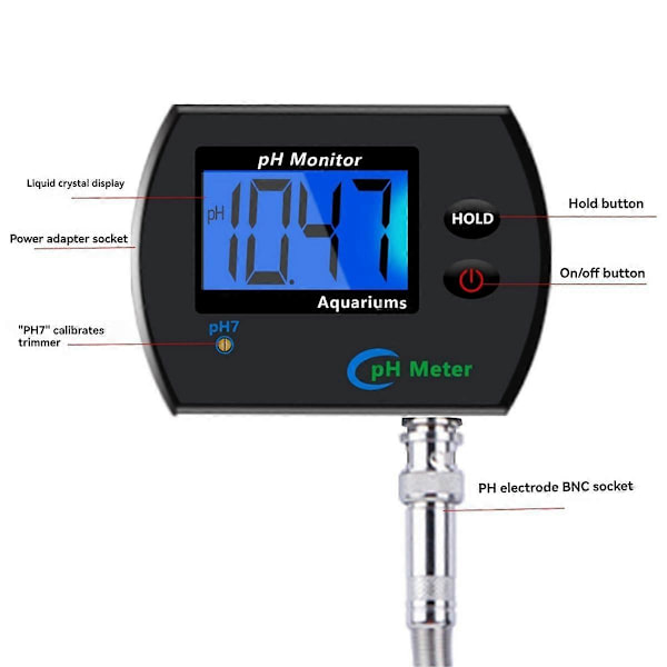 Digitalt PH-meter Akvarium Drikkevand Online PH-monitor Professionel Nøjagtig Vandkvalitetstester EU-stik