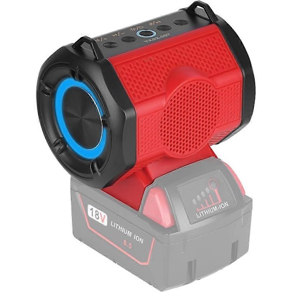 Sladdlös trådlös högtalare, Bluetooth-högtalare för Milwaukee 18-20V batteridrivet verktyg (Batteri ingår ej)