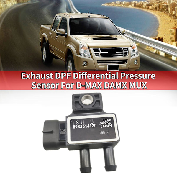 Avgasningssensor för Differenstryck, DPF, för Isuzu D-MAX DAMX MUX 8983314120