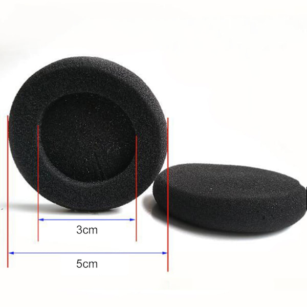 2 Par 5cm Myke Hodetelefon Svampdeksel Øreputer Erstatning For Sennheiser Px100/px100ii/px200/px80/pc131/koss Pp