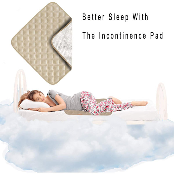 2-pack tvättbara sittdynor (21x 22 tum) för inkontinens - skydd för seniorer, vuxna, barn eller husdjur (beige)