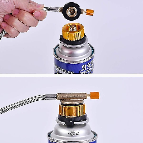 2 stk Camping Gassflaske Adapter Gasskonverteringshode Adapter Dyse Kobling Gasskomfyr Ventil Adapter For Butanbeholder Til Å Skru På