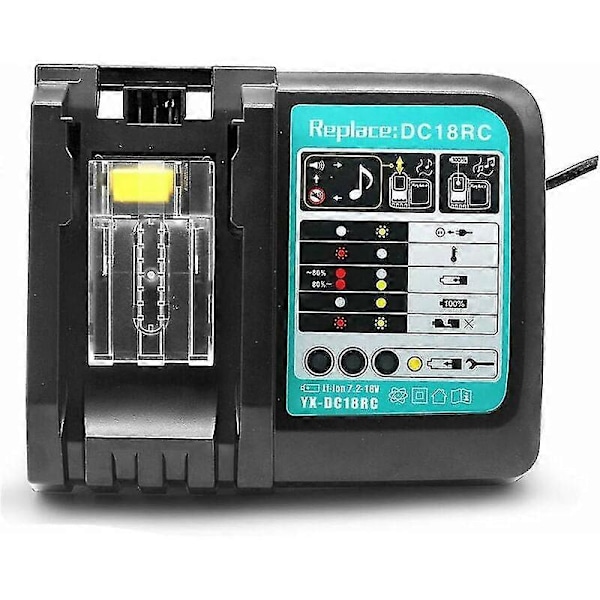 3a Dc18rc Erstatnings Li-ion Oplader Til Makita 14.4v 18v Bl1830 Bl1840 Bl1850 Bl1815 Bl1430 Lxt400 Eu Hurtig Oplader -CNSZ