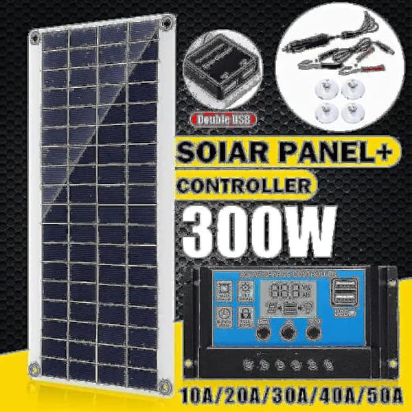 300w 12v Solpanel Kit Batteriladdare 300 Watt 12 Volt Off Grid System Med 10a-60a Controller-hy