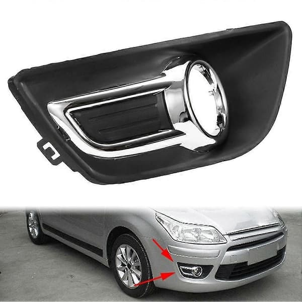 1 Par for Citroen C4 2008-2011 Krom Frontfanger Tåkelysdeksel Front Tåkelysramme
