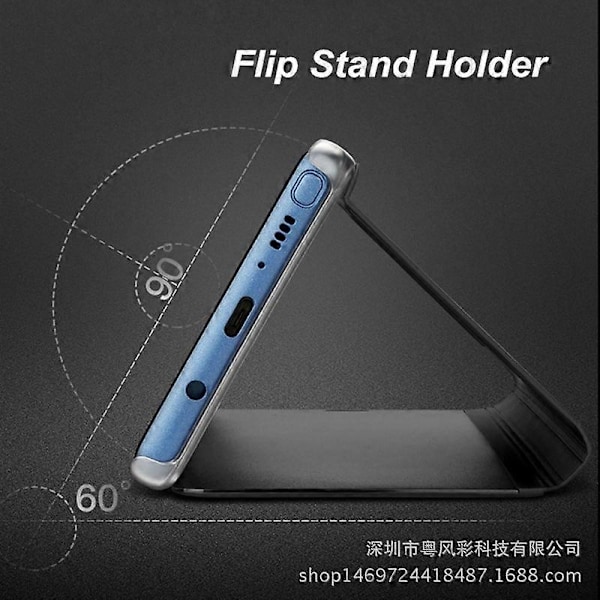 For Samsung Galaxy S10 Beskyttende Clear View Folio Cover Case - Sort Fs